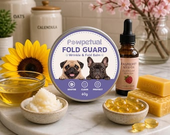 Pawpetual Wrinkle & Fold Balm for Dogs Fragrance Free Bulldog Pug Frenchie Skin Fold Care Clean Protect Balm 60g