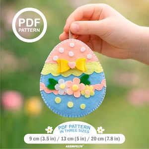 Flower Easter Egg Ornament Felt Sewing Pattern – Easy DIY Spring Decor (PDF)