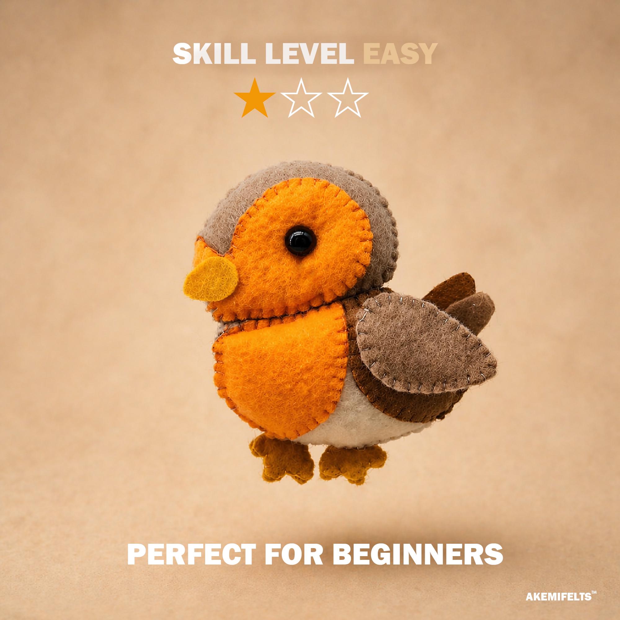 Felt Robin Sewing Pattern PDF & SVG – Easy DIY Backyard Bird Plush Toy ...