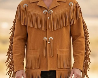 Vintage Pioneer Wear Leather Fringe Jacket Size 2X, Vintage