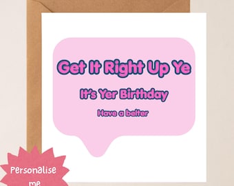 Carte d'anniversaire écossaise grossière | Humour insolent pour adultes, argot (6x6)