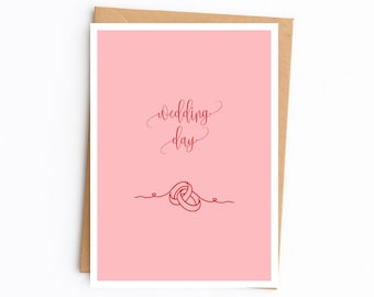 Tarjeta de boda personalizada, diseño romántico lineal, diseño minimalista (A6)