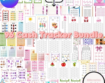 96 défis pour le bourrage d'argent liquide | Insertions de suivi des économies A6 (téléchargement instantané)