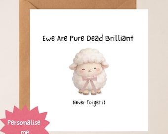 Jeu de mots écossais pour moutons | Salutation amusante de l'amitié avec les animaux (6 x 6)