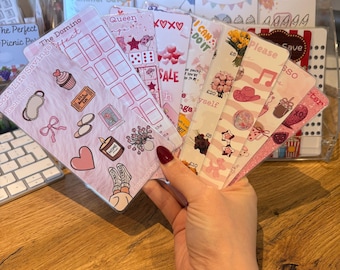 Cartes Défi épargne roses | Tracker d'argent plastifié avec tableau de bord