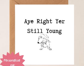 Carte d'anniversaire écossaise drôle | Salutation sarcastique avec humour de chien (6 x 6)