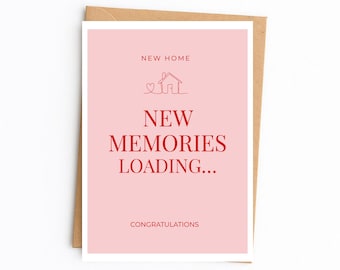 Tarjeta de felicitación para casa nueva, diseño minimalista de una casa con líneas, saludo de felicitación (5 x 7 pulgadas)