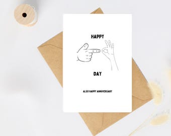 Cartão de aniversário atrevido para ele ou para ela, humor adulto engraçado e atrevido, em branco por dentro.