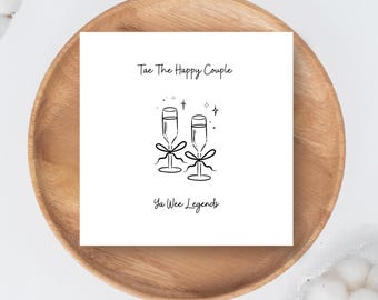 Cartão de casamento moderno – Parabéns ao casal feliz – Opção escocesa