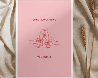 Tarjeta de boda para el Sr. y la Sra., diseño minimalista de líneas, recuerdo personalizado.