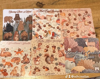 Cartes défi Épargne animale des bois | Traqueurs d'ours, d'oiseaux, de souris et d'écureuils