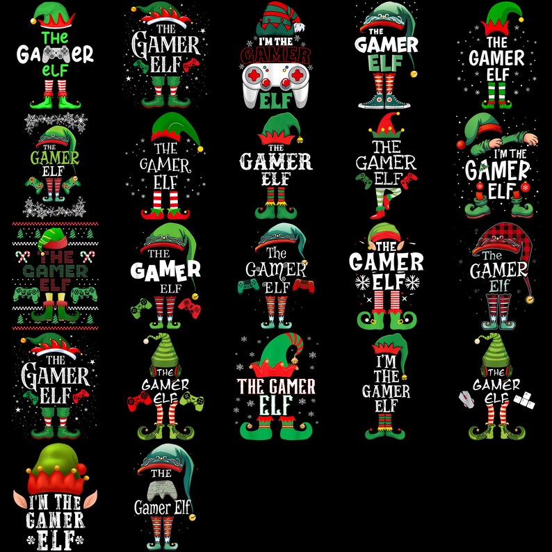 Gamer Elf PNG, Funny Video Game Controller Christmas Clipart, Holiday ...