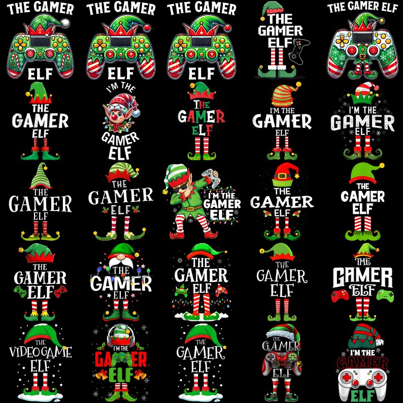 Gamer Elf PNG, Funny Video Game Controller Christmas Clipart, Holiday ...