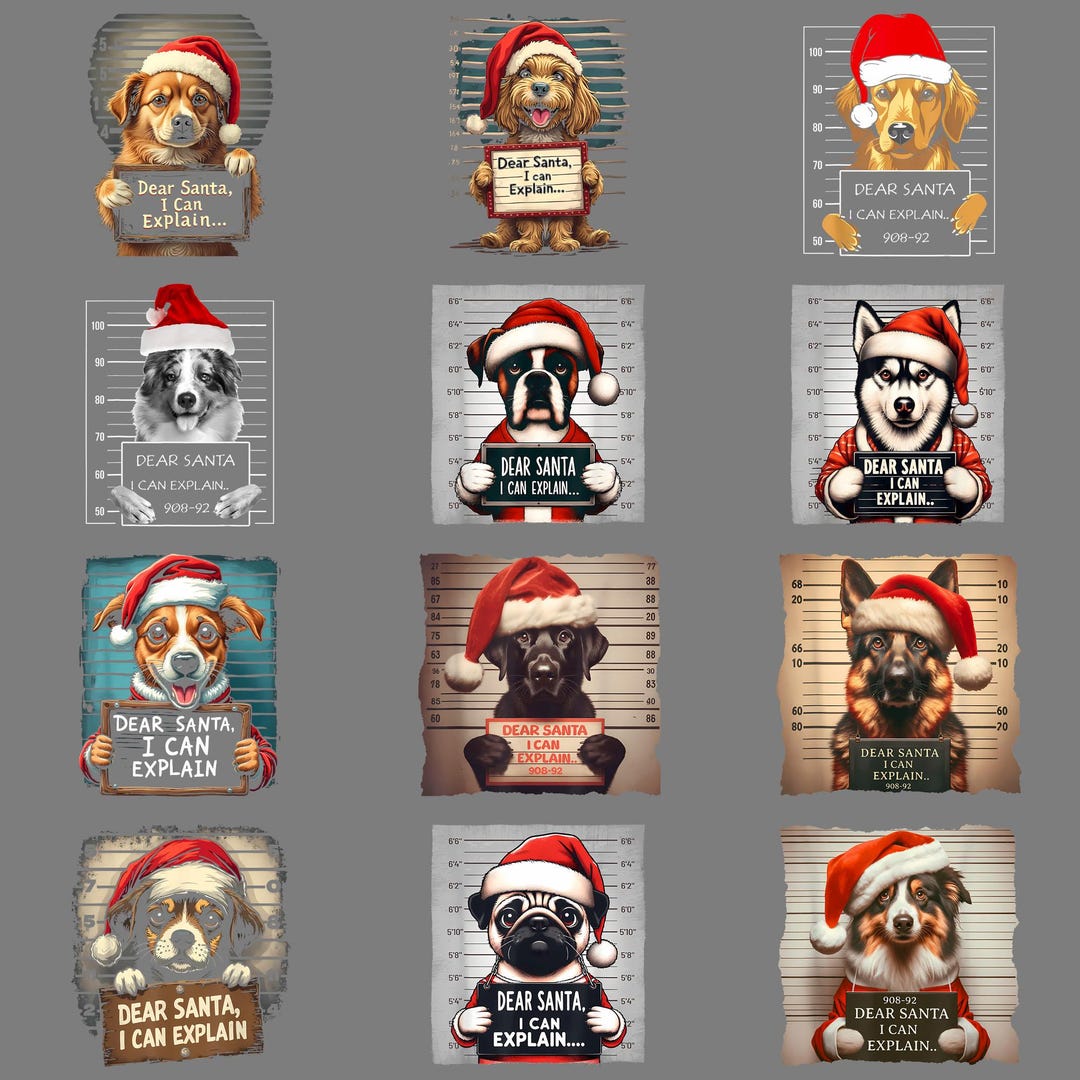 Dear Santa I Can Explain PNG – Funny Christmas Dog Clipart, Holiday Pet ...