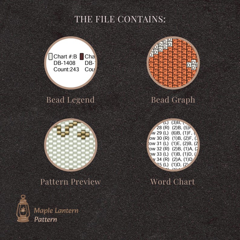 Fall Leaves Bead Peyote Bracelet Pattern, Even Count, Autumn Scheme ...