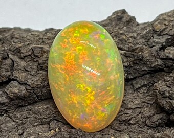 Natural Yellow Opal Cabochon – Ethiopian Gemstone for Jewelry Making (15x10x6mm)