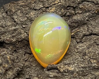 Natural Yellow Opal Cabochon – Pear Shape Gemstone for Jewelry Making