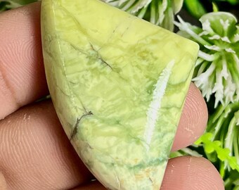 Natural Green Serpentine Cabochon For Jeweller y Making 47.55 Carats One 27X42X7 mm Size
