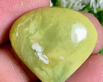 Natural Green Serpentine Cabochon For Jeweller Making 17.85 Carats One 22x23x5 mm Size