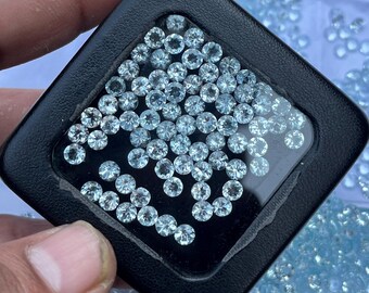 Natural Blue Aquamarine Faceted For Jewellery Making 3mm 4mm 5mm Size Birthstone March