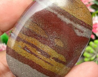 Natural Red Narmade Agate Cabochon For Jeweller Making 111.45 Carats One 51X37X6 mm Size