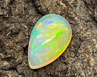 White Opal Cabochon Gemstone – Smooth Polished Loose Opal for Jewelry Making & Crystal Collection