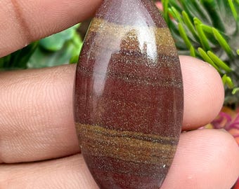 Natural Red Narmade Agate Cabochon For Jeweller Making 40.70 Carats One 42x20x7 mm Size