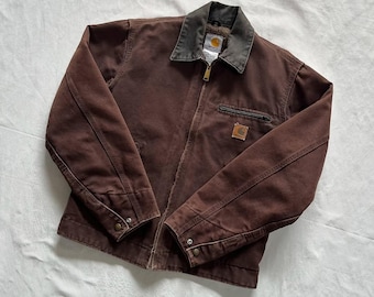 Jaqueta Carhartt J97 Detroit Unissex, Jaqueta de Trabalho, Presente de Halloween para Ele, Jaqueta Detroit Moss Brown, Jaqueta Jeans de Inverno para Trabalho