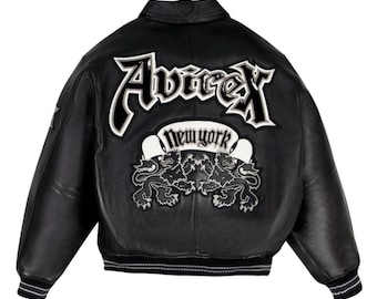 Vintage Avirex Leather Bomber Jacket – 90s Hip Hop New York Edition