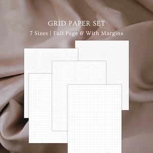Grid Paper Bundle, Graph Paper Printable PDF, 4mm-10mm Spacing