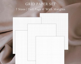 Grid Paper Bundle, Graph Paper Printable PDF, 4mm-10mm Spacing