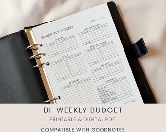 Bi-Weekly Budget Planner: Minimalist Style, Printable and Digital Use (US Letter Size)