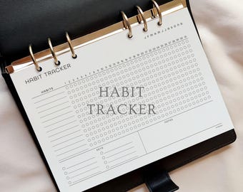 Habit Tracker, Letter, A5, A4, Digital, Undated Daily Goal Planner PDF