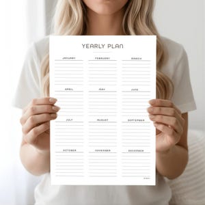 Yearly Plan Overview | Letter, A5, A4, PDF | Undated Planner Insert | Print or Use Digitally