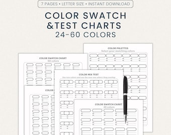 Modello per campioni di colore: Fogli per la miscelazione e la tavolozza dei colori (Download in PDF)