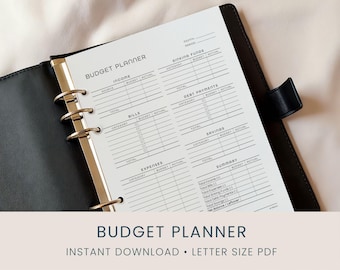 Monthly Budget Planner Printable, Minimalist Finance Tracker, Budget Overview (Digital Download)