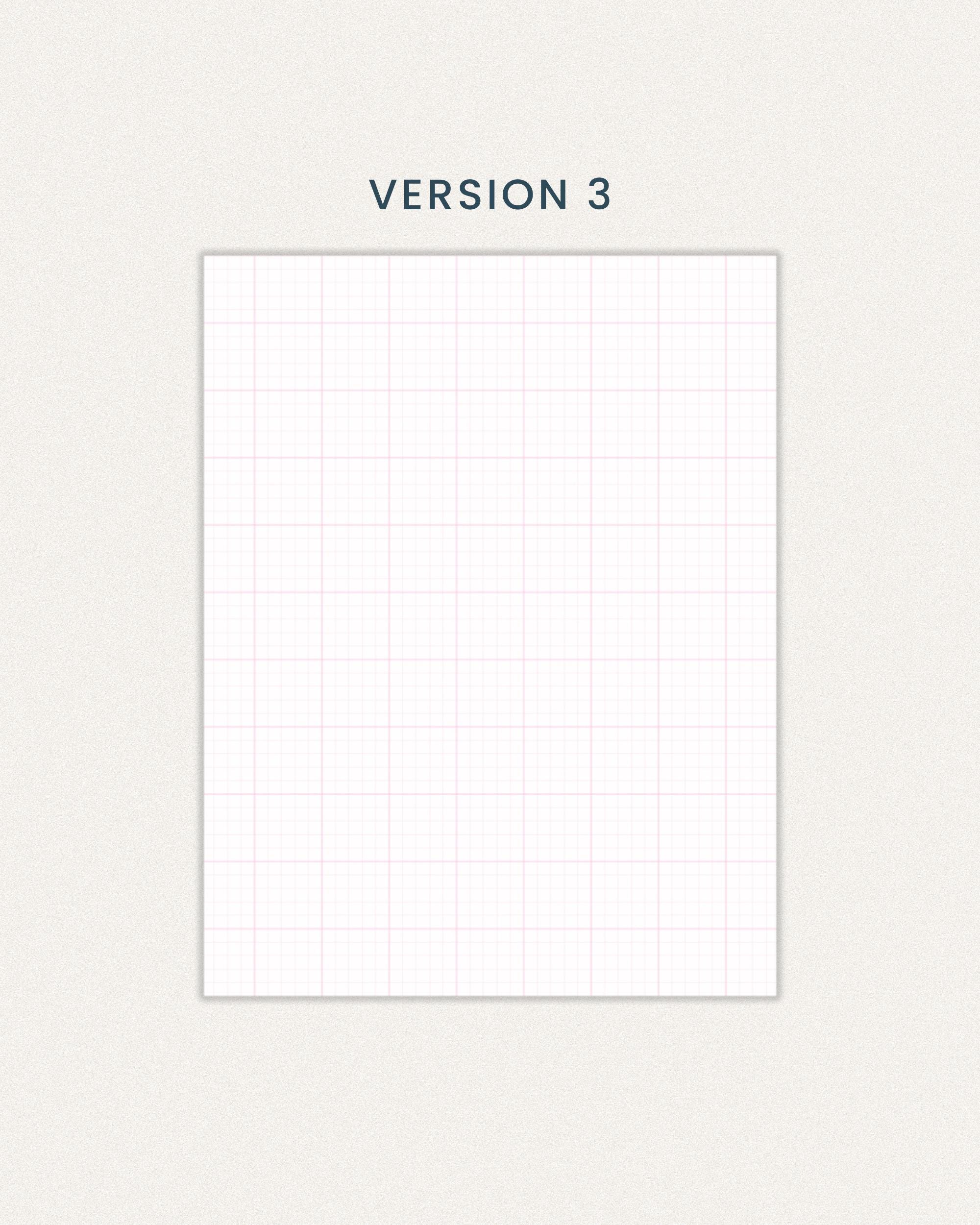 5x5 Grid Paper With Index Lines | 6 Page Graph Paper PDF - Etsy