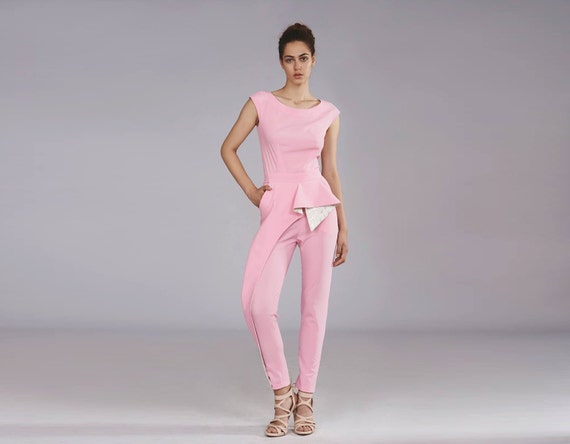 ELEGANT JUMPSUIT With Asymmetric Design and Elegant Silhouette