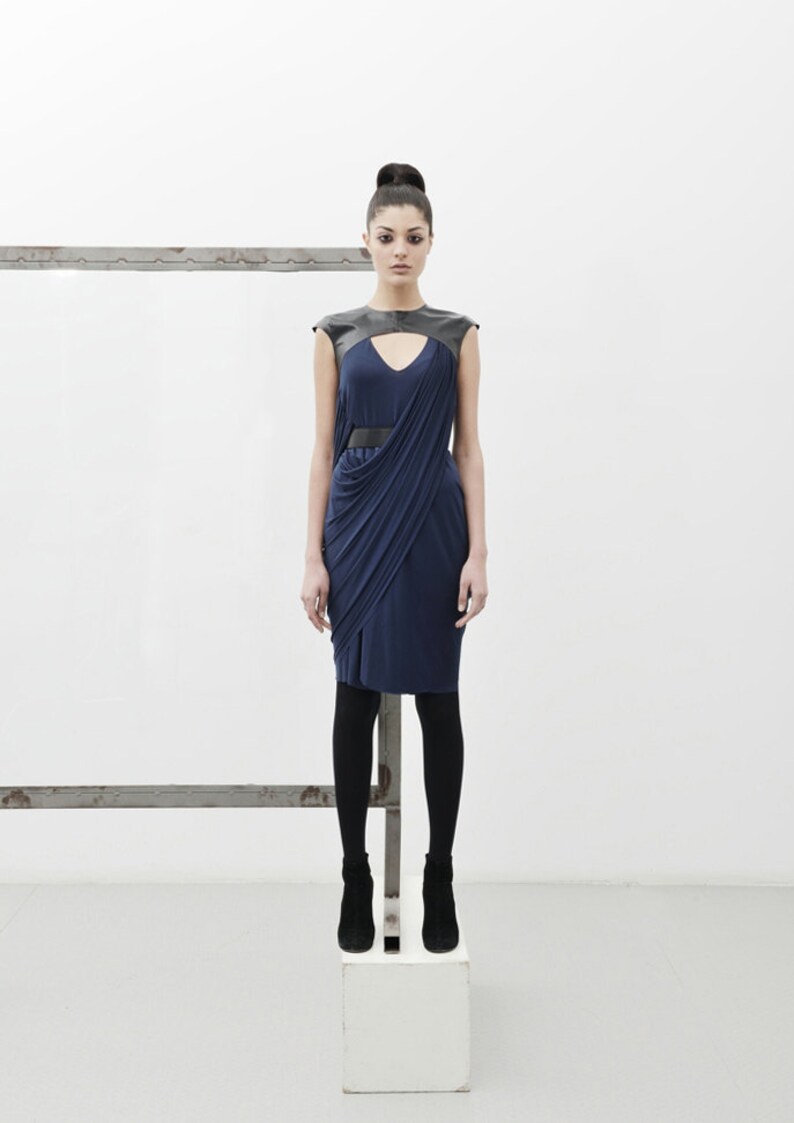 v neck draped jersey bridesmaid dress