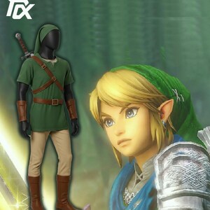 Legend of Zelda Cosplay-kostym -- Handgjord bomullstunika och läderdetaljer