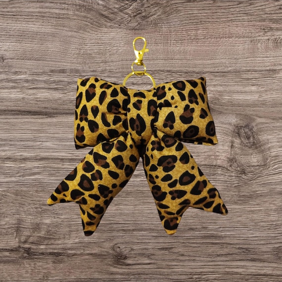 Cow Print Bag Charm Bow