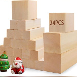Basswood Carving Blocks Kit – 24 PCS for Whittling & DIY Crafts