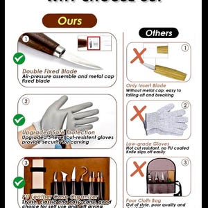 Wood Carving Kit for Beginners Adults Kids – Deluxe Whittling Tools Set with Leather Case | DIY Woodworking Craft Gift for Men Teens bild 5