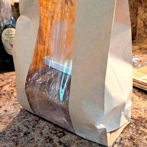Kraft Paper Sourdough Bread Bags with Window | Bakery Packaging for Gifts