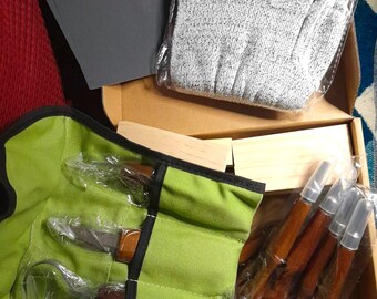 Wood Carving Kit – Beginner Whittling Tools, Knives, Gloves & Blank