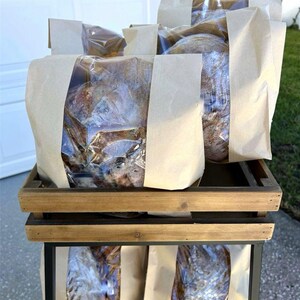 Kraft Paper Bread Bags with Window, Sourdough Loaf Storage, Bakery Packaging (24 Pack)