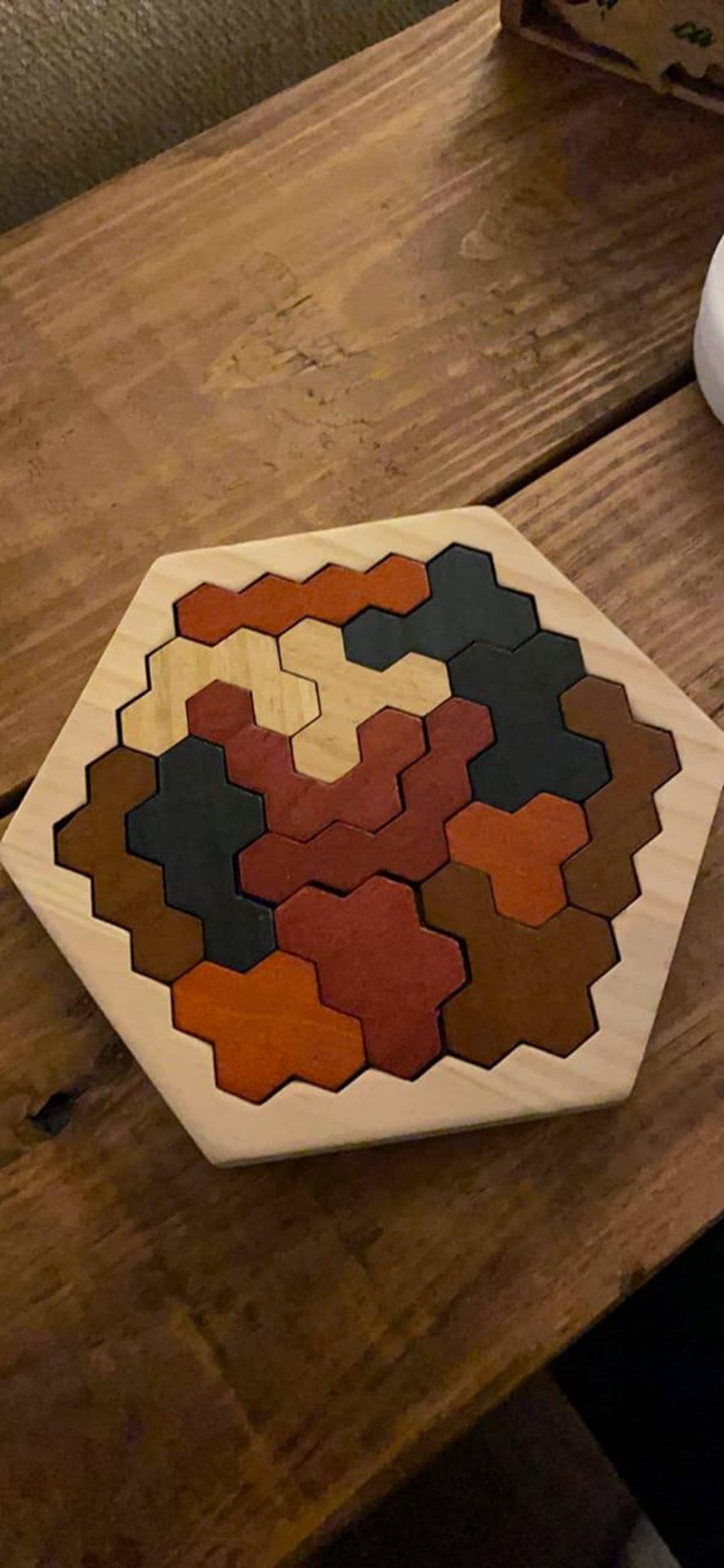Wooden Hexagon Tangram Puzzle for Kids & Adults – Montessori STEM Logic ...