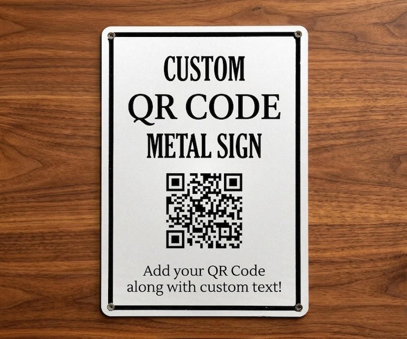 Qr Code Sign For Store Example Custom QR Code Metal Sign, Personalized Business Scan Sign, Custom QR ...