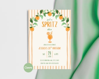 30. Geburtstagseinladung, Just a Spritz Ältere Party einladen, Sommer-Mädchen-Geburtstag Evite