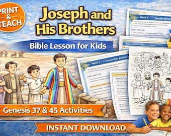 Joseph and His Brothers Bible Lesson – Genesis Activities (digital ...